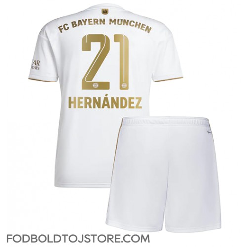 Bayern Munich Lucas Hernandez #21 Udebanesæt Børn 2022-23 Kortærmet (+ Korte bukser)